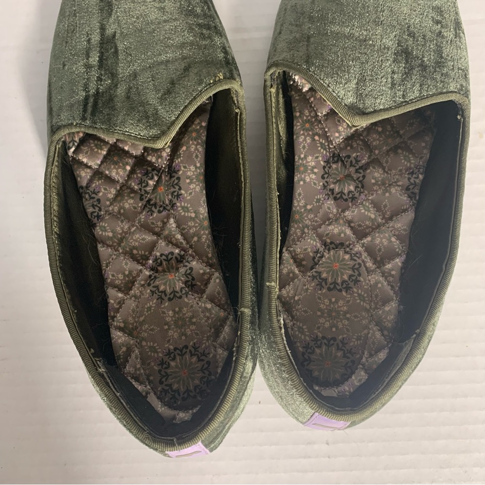 Birdies Starling Pine Women’s Velvet Loafer Flats in Heron Green Size 7 - Picture 3 of 7